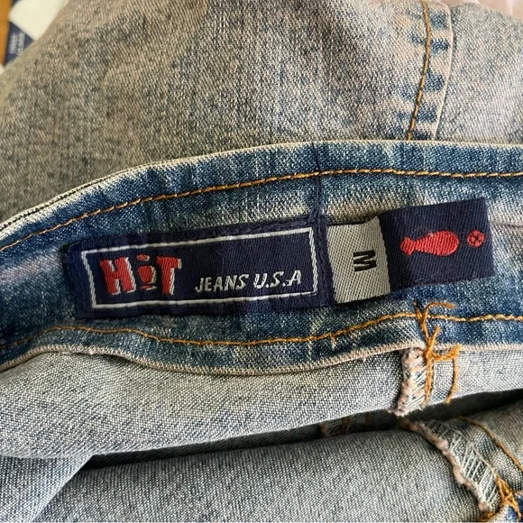 SOLD Vintage H.I.T Jeans USA Fairy Boho Denim Embellished Embroidered Skirt - Picture 9 of 10